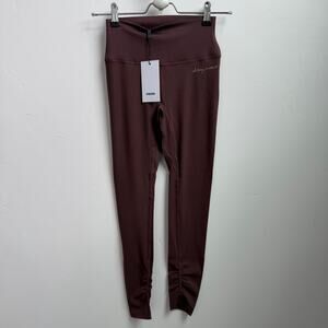 Gymshark x Whitney Simmons Rib Waist Leggings Cherry Chocolate sz small S NWT